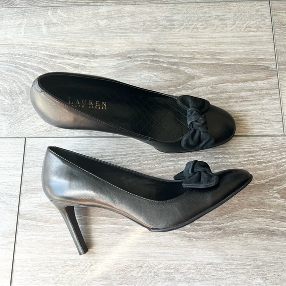 Lauren  Ralph Lauren Georgie Black Bow Tie Pumps - Picture 2 of 12